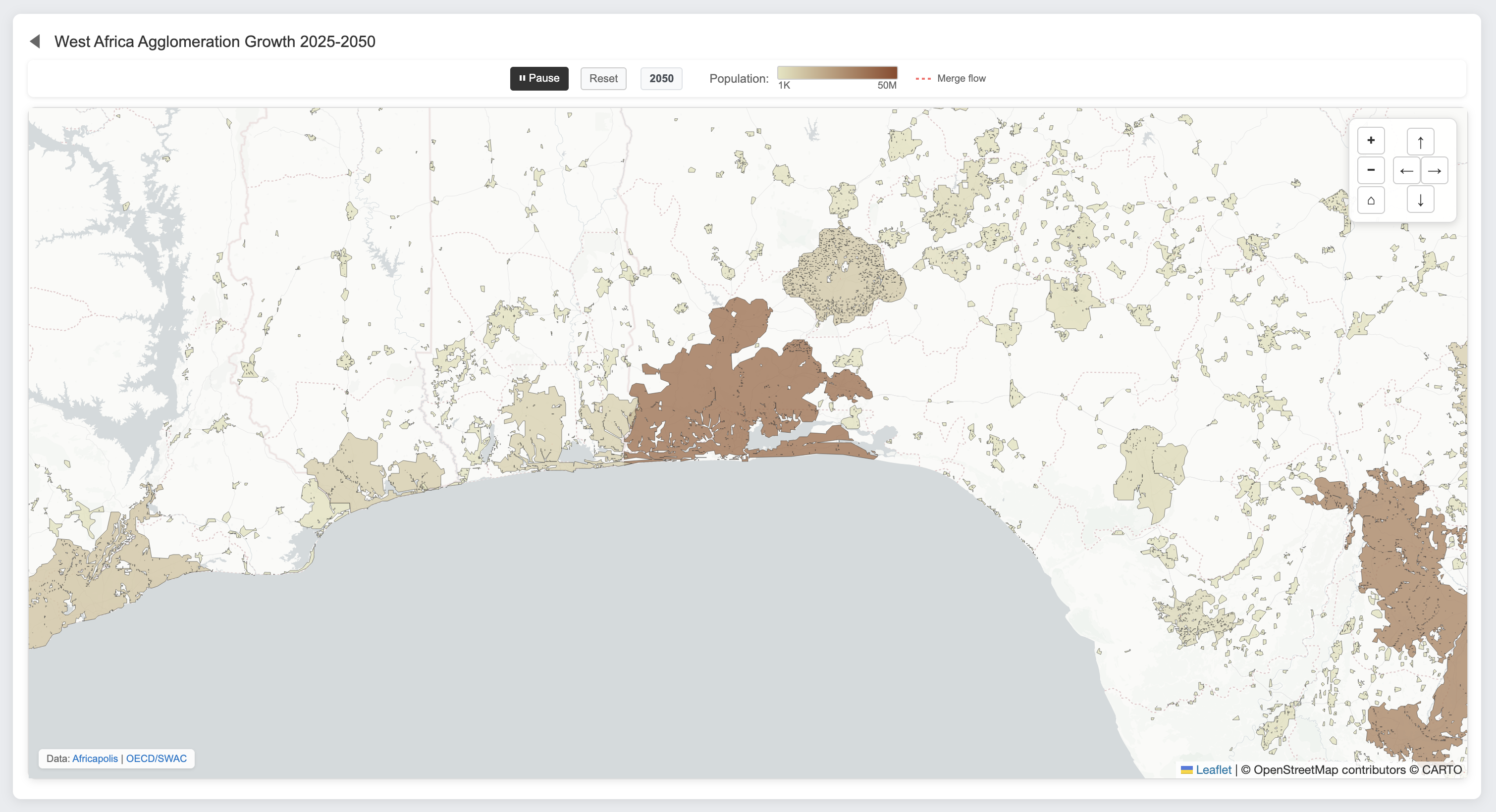 Agglomeration growth visualization